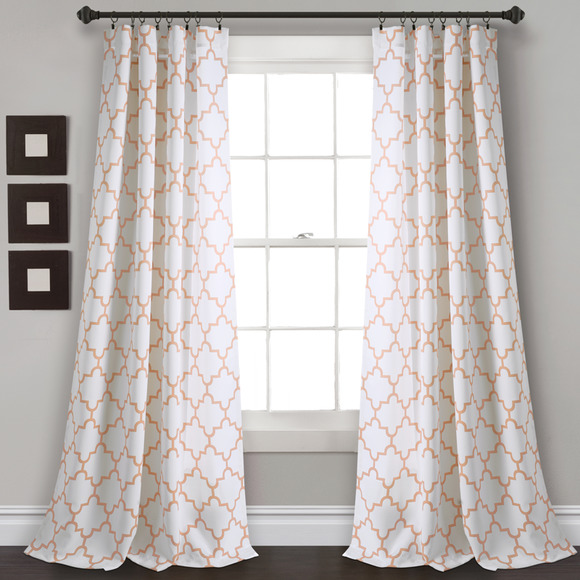 Darby HomeCollection Other - Geometric Room Darkening Thermal Curtain Panels Blush Drapes Set of 2
